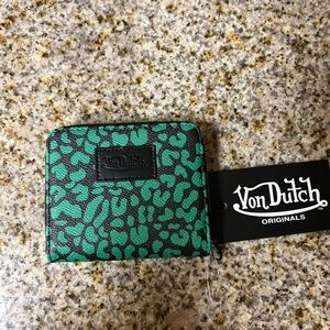 Von Dutch Green and Black Wallet